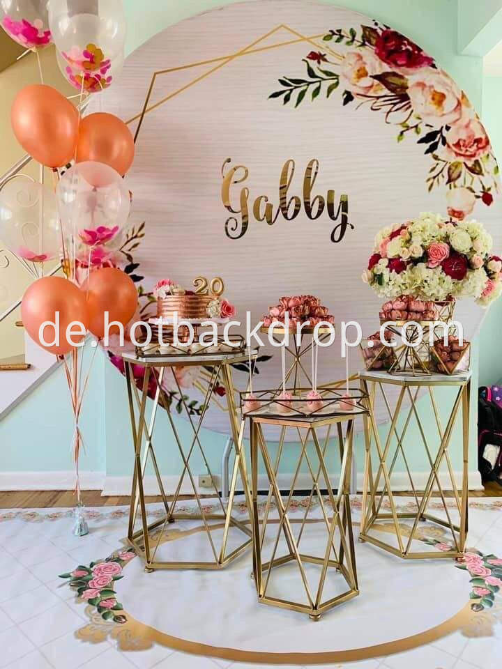 Neues Design Custom Printing Circle Ballon Weißer Party Hintergrund